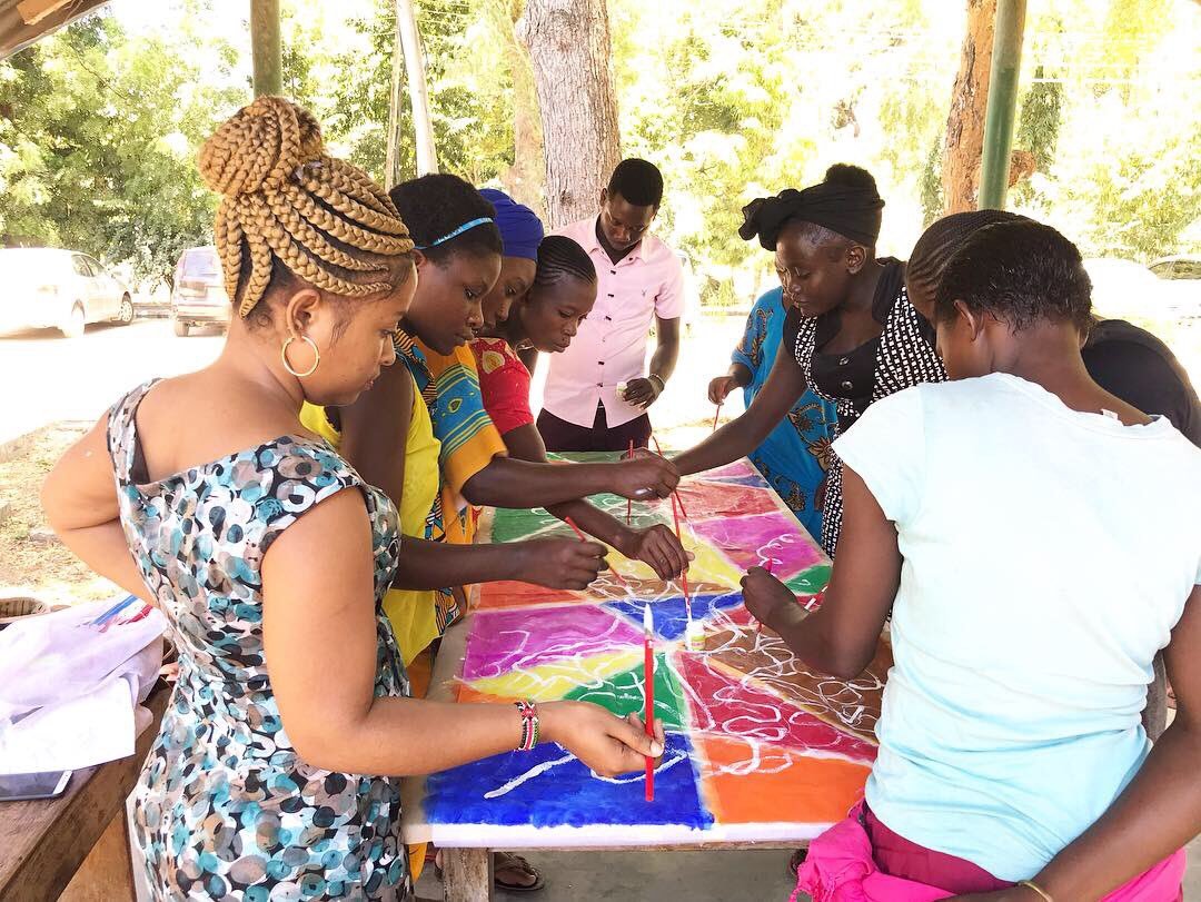 Young mothers participating in a group workshop